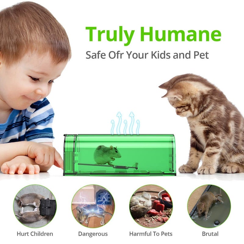 DR CATCH Mouse Traps, Humane Mouse Trap, Easy to Set, Mouse Catcher Quick Effective Reusable and Safe for Families -2 Pack - Image 4